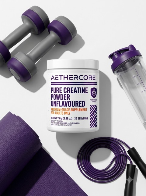 Supplement Flat Lay with Workout Gear