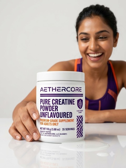 Supplement Hero Shot with Smiling Model