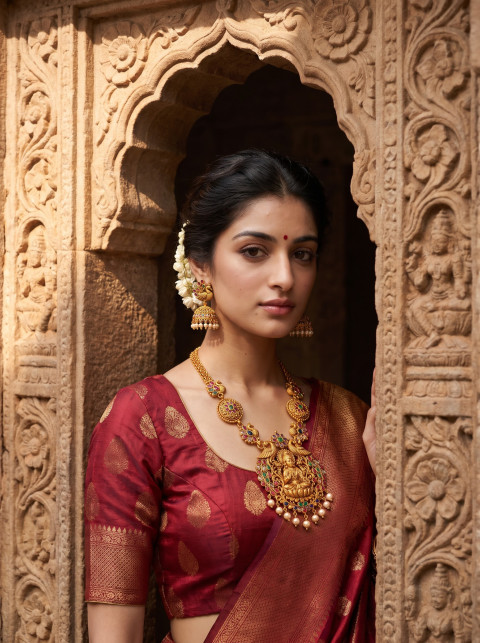 Temple Jewelry Editorial Portrait AI Product Photography Prompt
