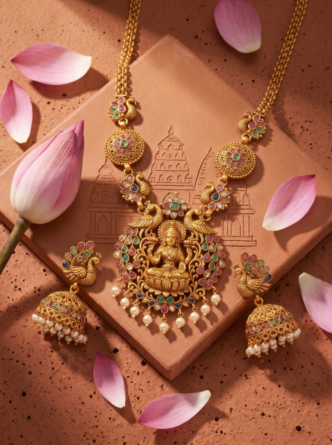 Temple Jewelry Flat Lay AI Product Photography Prompt