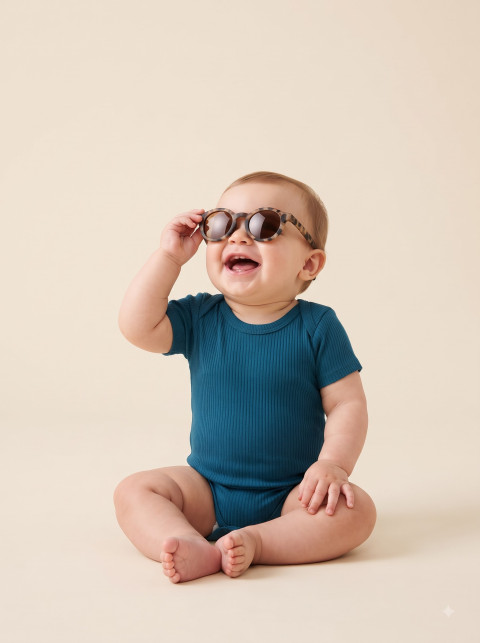 Ribbed Baby Bodysuit Apparel E-Commerce Photoshoot Prompts - Angle 3