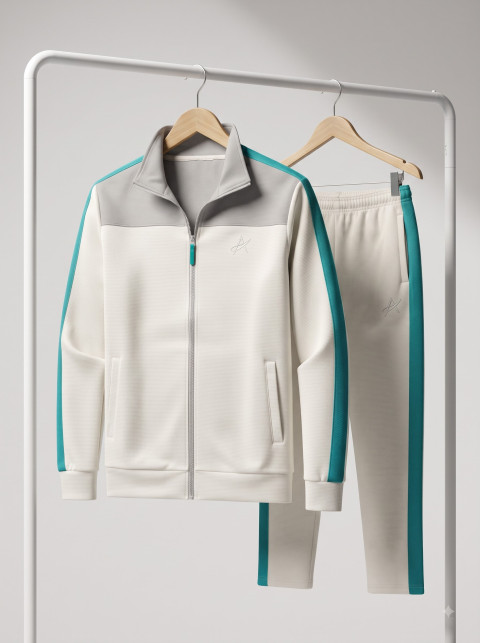 Track Suit on Hangers White Studio Display