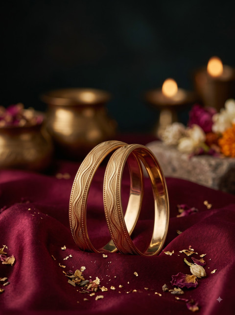 Traditional Gold Bangles Still Life Product Photography Prompt