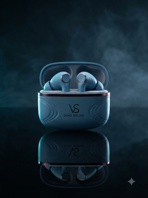 Wireless Earbuds Smoke Dark Reflection Shot